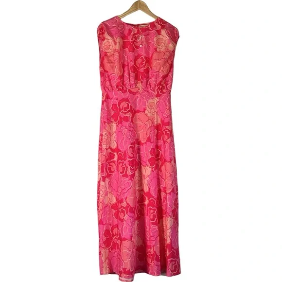 New! Gingham & Heels Jaidon Midi Dress - Pink Hibiscus Size AU 10 (Size US 6) - Picture 6 of 15